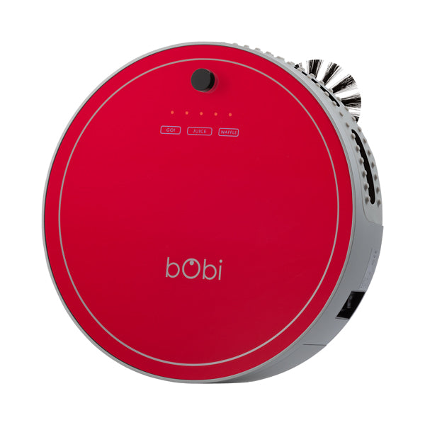 bObi Pet Robotic Vacuum Cleaner and Mop angled in scarlet