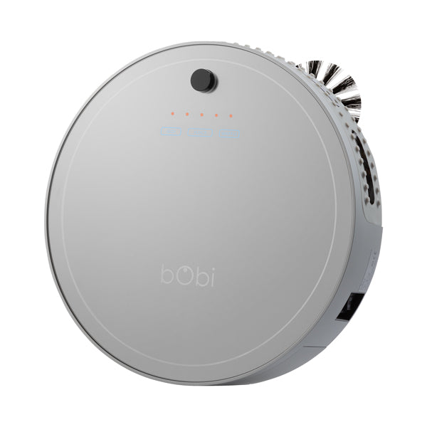 bObi Pet Robotic Vacuum Cleaner and Mop angled in silver