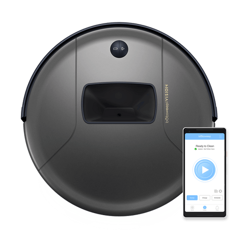 Bob PetHair Vision Robotic Vacuum Cleaner in space with mobile app