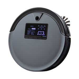 Bob PetHair Plus Robotic Vacuum Cleaner and Mop angled in charcoal
