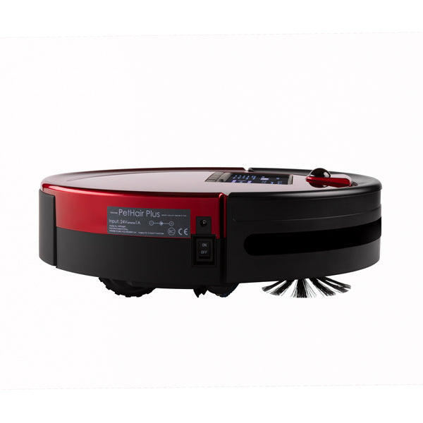 Bob PetHair Plus Robotic Vacuum Cleaner and Mop side view in rouge