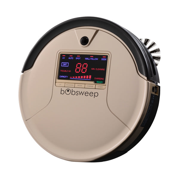 bObsweep PetHair Robotic Vacuum Cleaner and Mop angled view in champagne