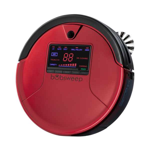 bObsweep PetHair Robotic Vacuum Cleaner and Mop angled view in rouge