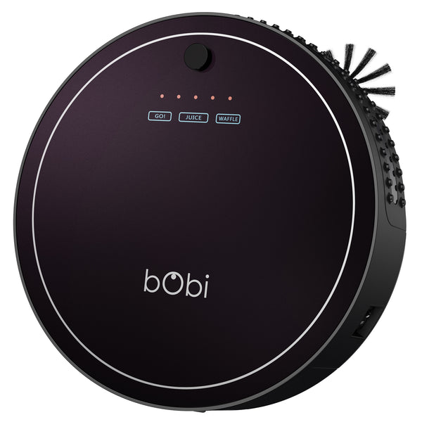 bObi Classic Robotic Vacuum Cleaner and Mop in blackberry angled
